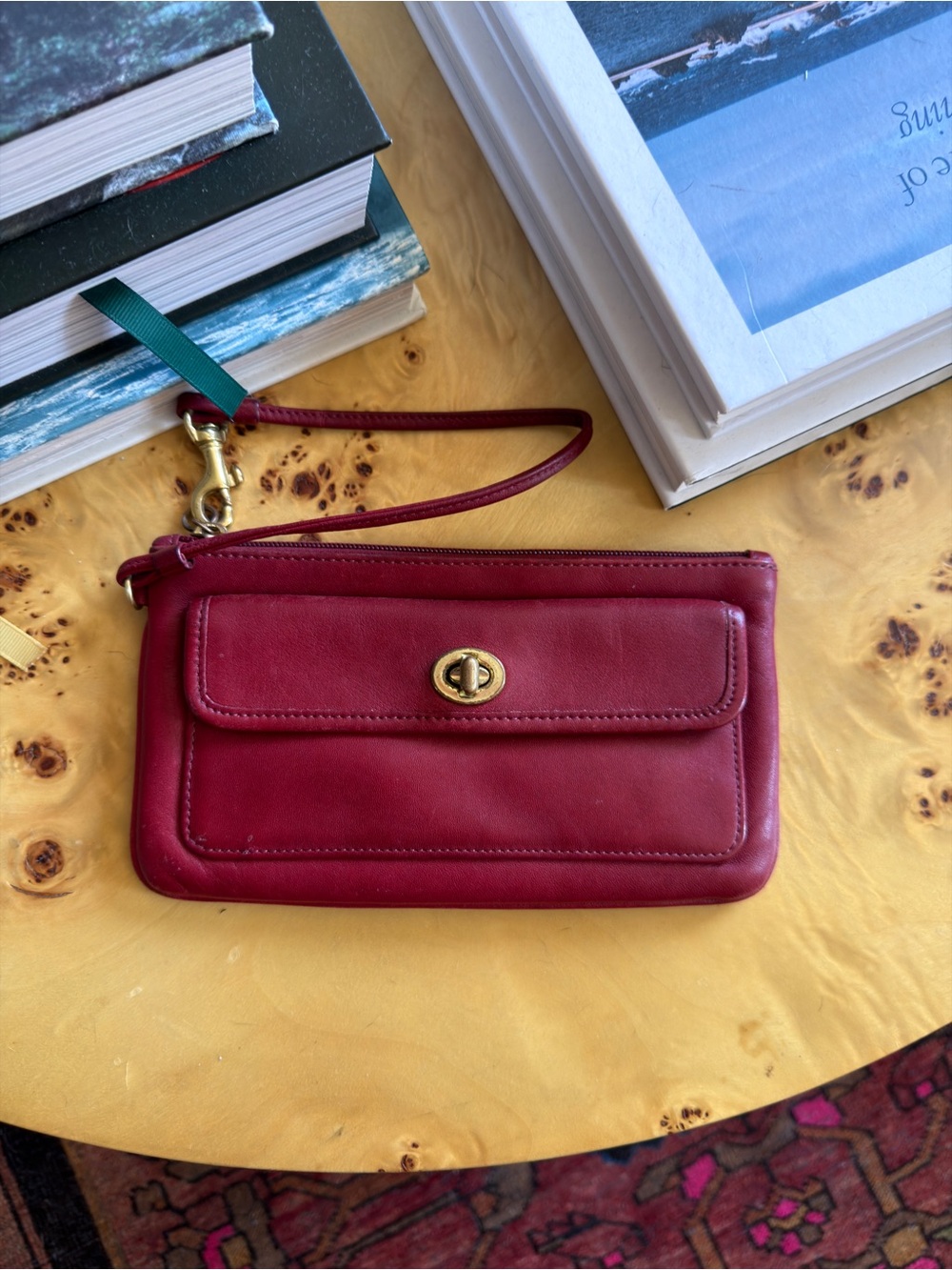 Red Vintage Coach Wristlet